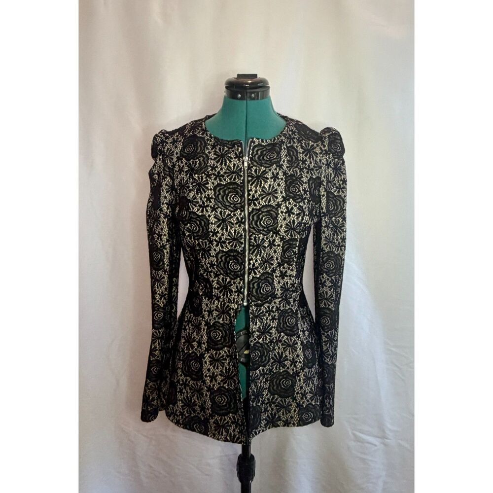 Windsor brand black floral lace overlay jacket. Size large